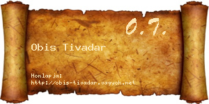 Obis Tivadar névjegykártya